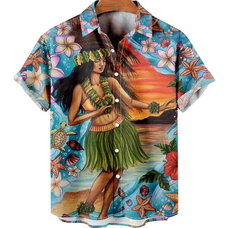 Vintage Hawaiian Floral Shirt - 남성용 여름 하와이안 플로럴 빈티지 스타일