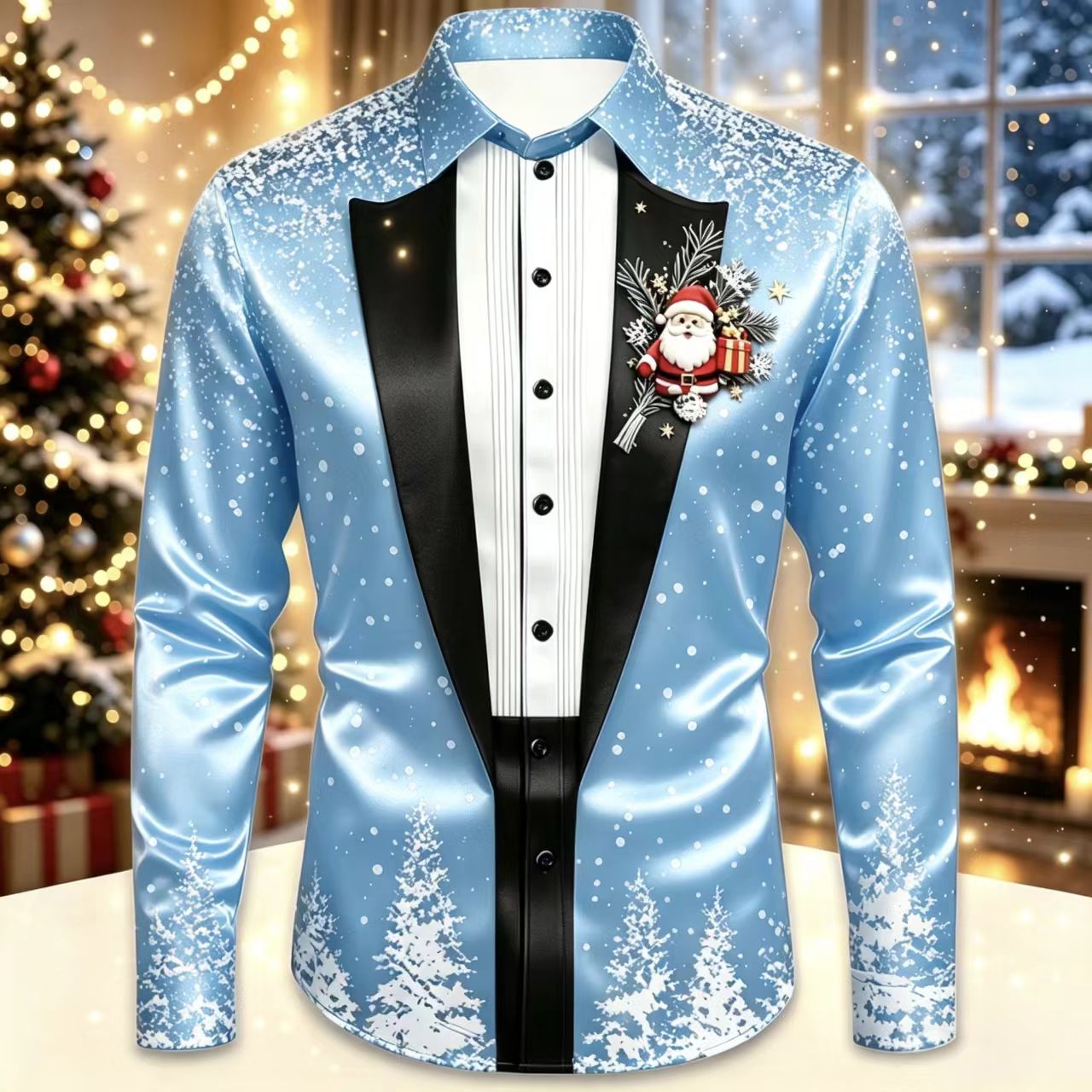 Men Christmas Satin Long Sleev - Mens Satin Silk Dress Shirt 리뷰 및 가격