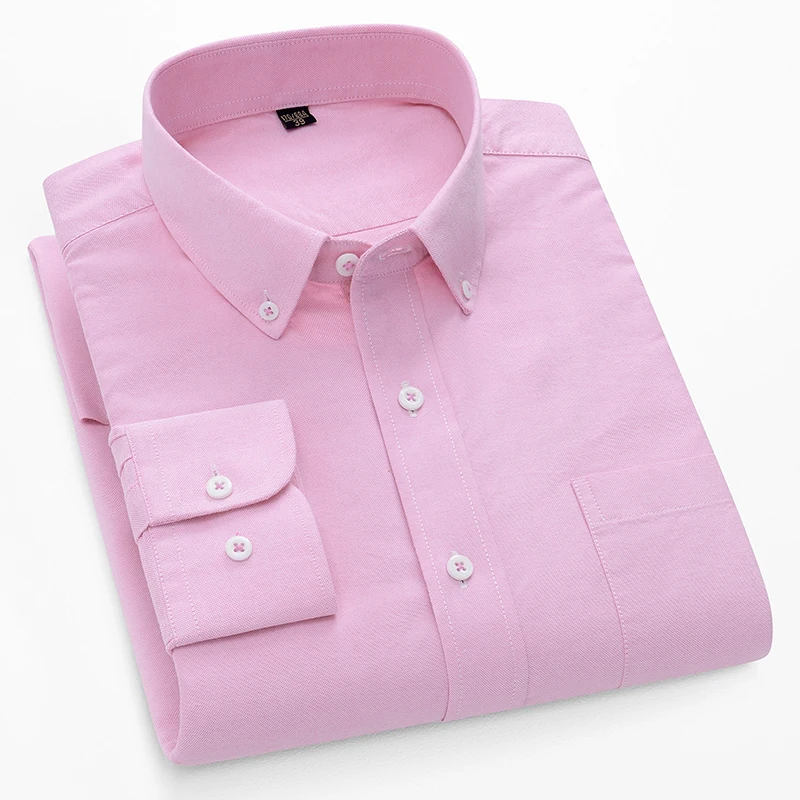 남성용 100% 면 옥스포드 소재 긴팔 셔츠, 슬림핏, - Oxford Cotton Casual Shirt Business 리뷰 및 가격