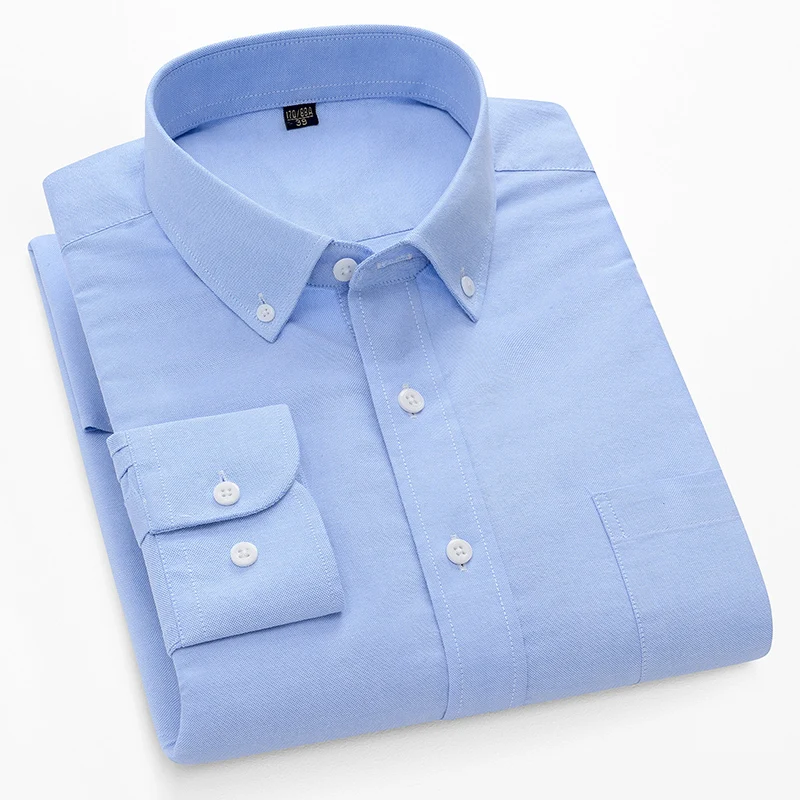 남성용 100% 면 옥스포드 소재 긴팔 셔츠, 슬림핏, - Oxford Cotton Casual Shirt Business 리뷰 및 가격