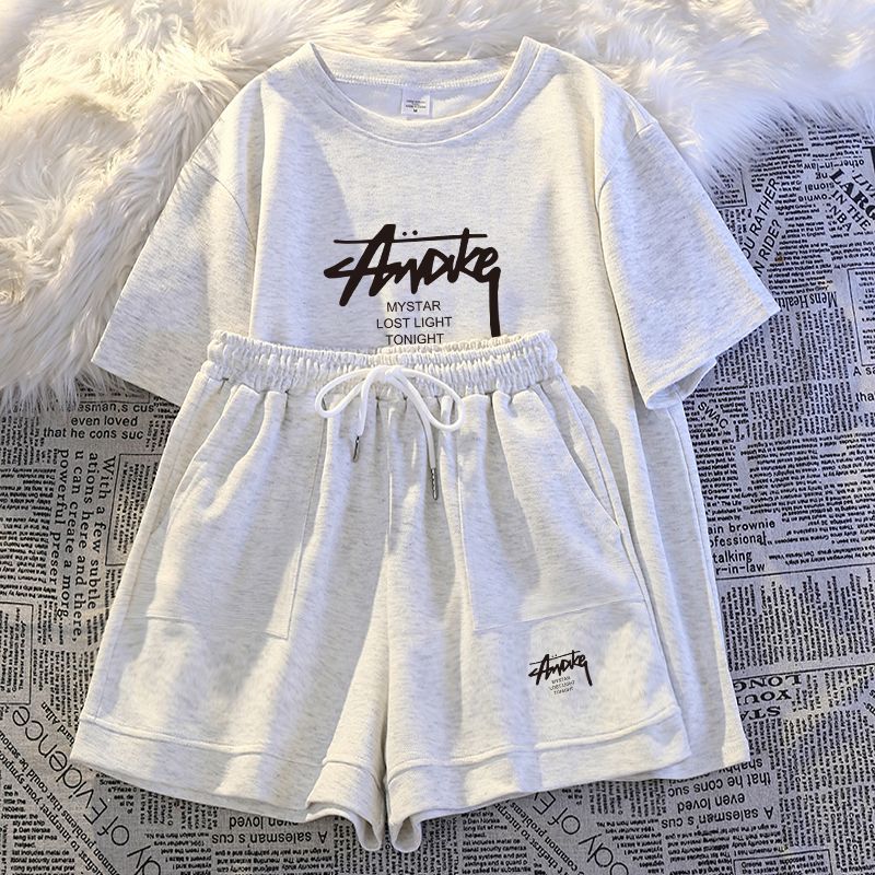 새로운 여성 플러스 사이즈 세트 성인 반팔 및 반바지  - Shirts 리뷰 및 가격