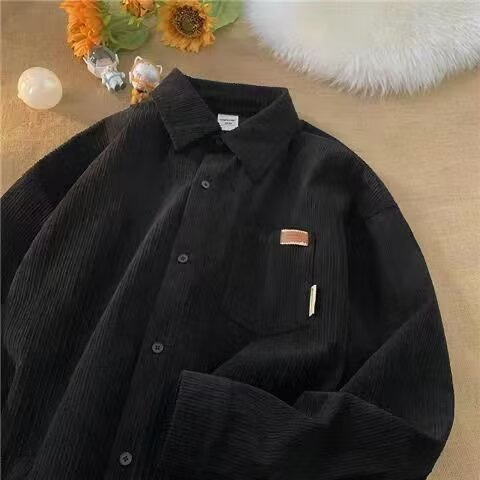 남성용 코듀로이 셔츠, 단색, 긴팔, 캐주얼 스타일,  - Corduroy Button Up Shirt Men 리뷰 및 가격
